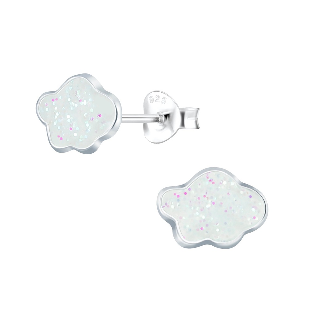 Puces d'oreilles nuage en argent