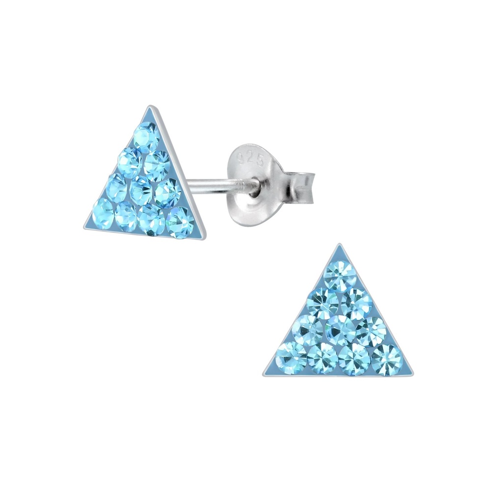 Silver Triangle Stud Earrings