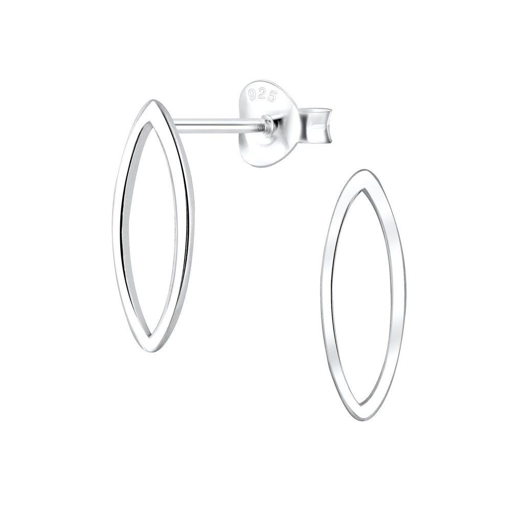 Silver Marquise Stud Earrings