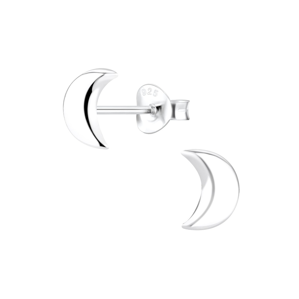 Puces d'oreilles lune en argent