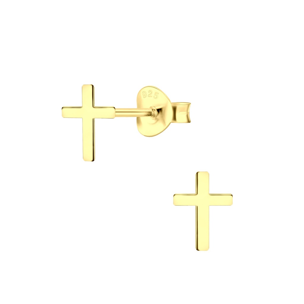 Silver Cross Stud Earrings