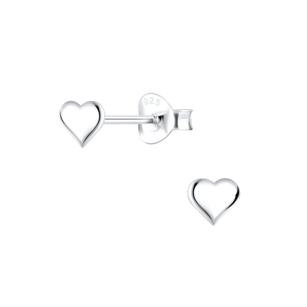 Puces d'oreilles cœur en argent