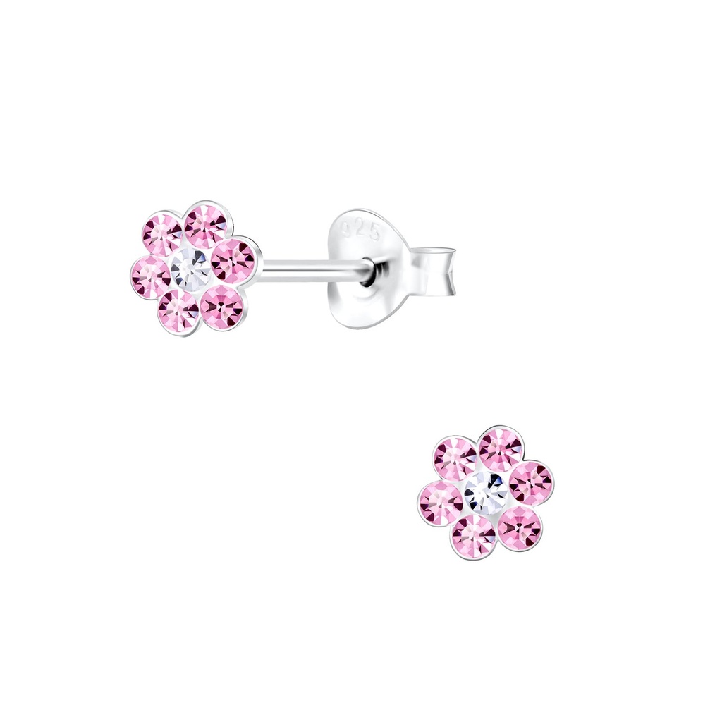 Silver Flower Stud Earrings