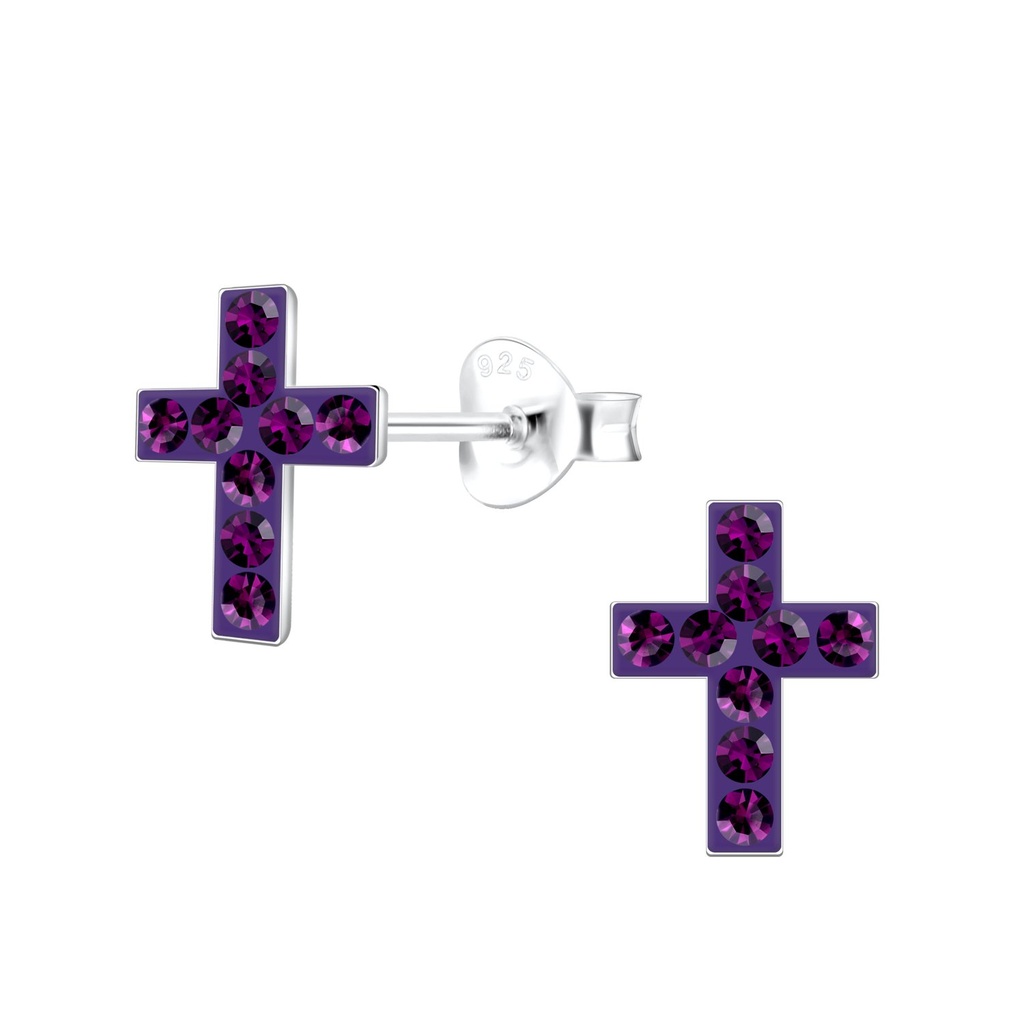 Silver Cross Stud Earrings