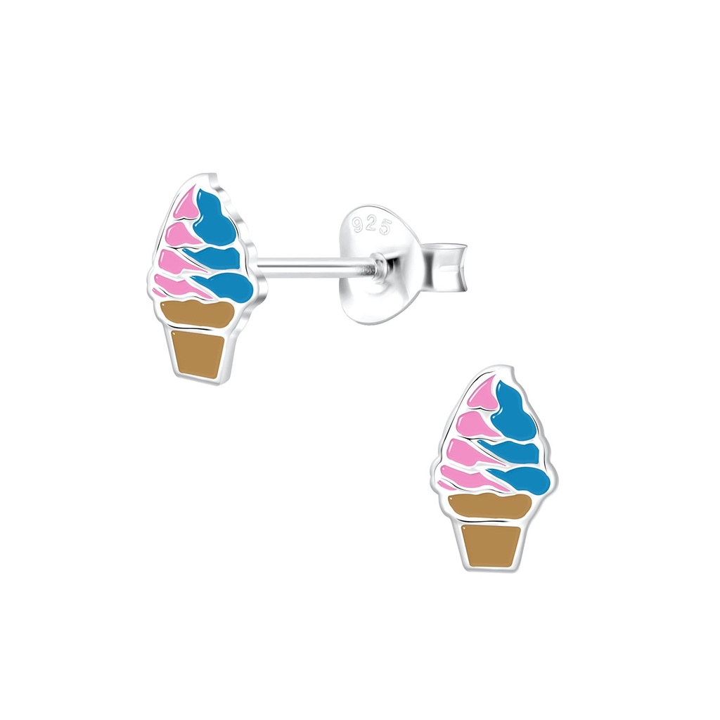Puces d'oreilles glace en argent