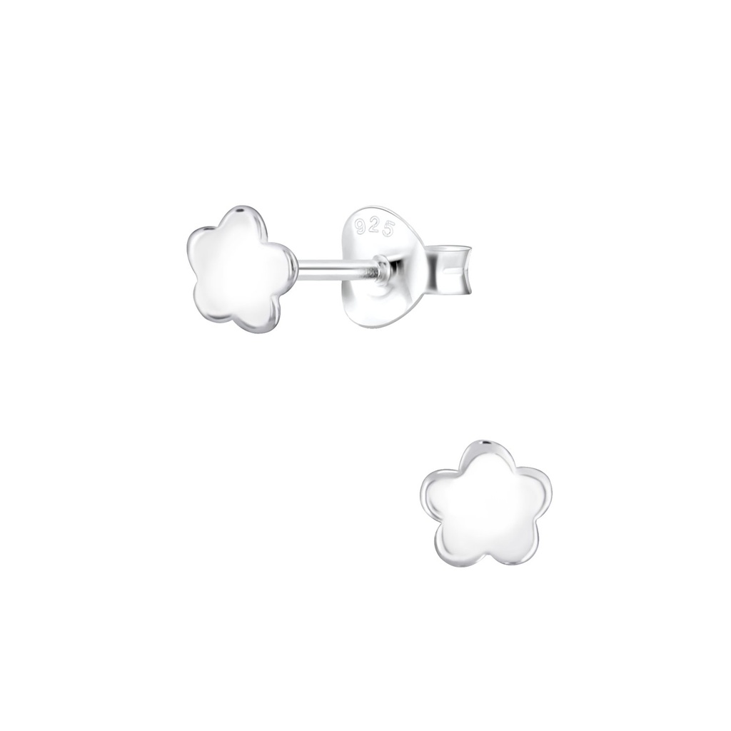 Silver Flower Stud Earrings