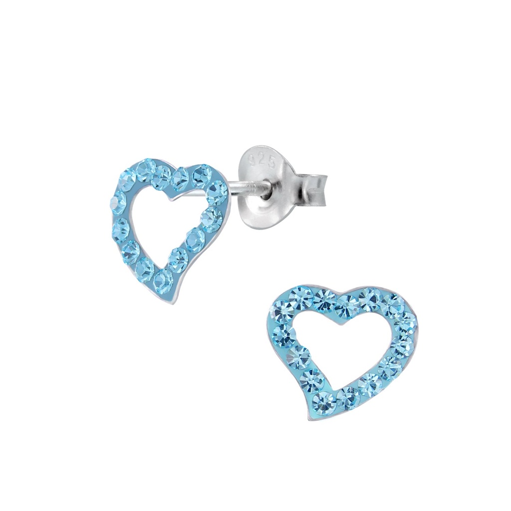 Puces d'oreilles cœur en argent