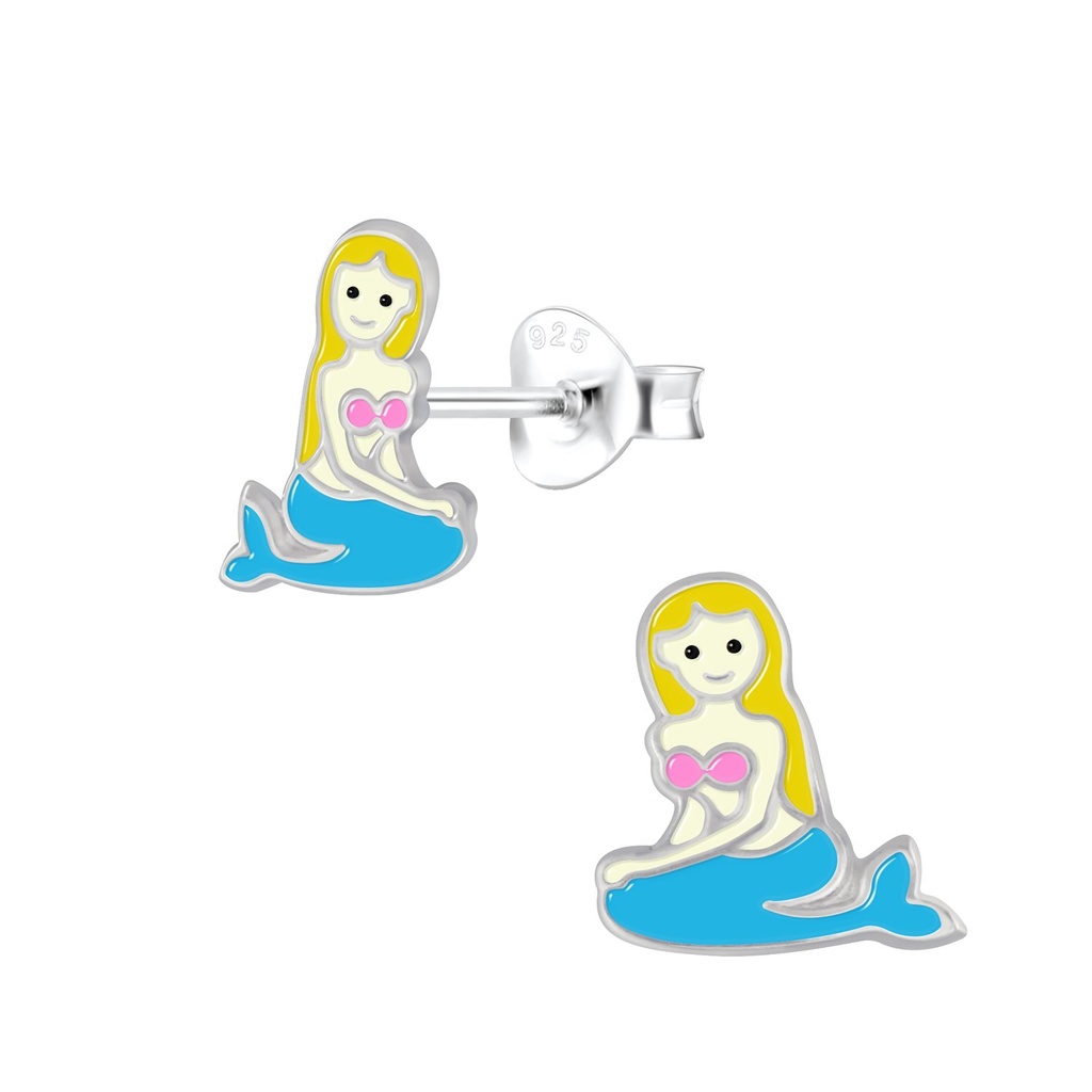 Puces d'oreilles sirène en argent