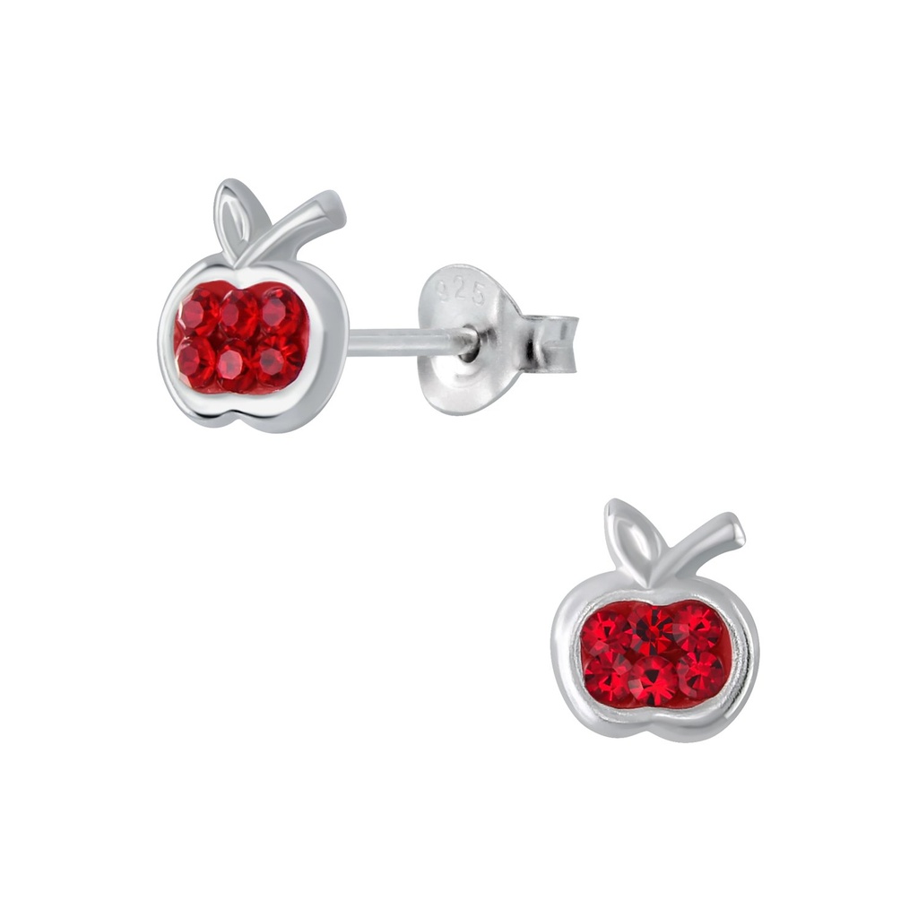 Puces d'oreilles pomme en argent