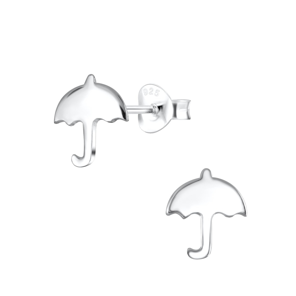 Puces d'oreilles parapluie en argent