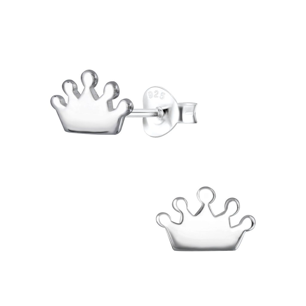 Puces d'oreilles couronne en argent