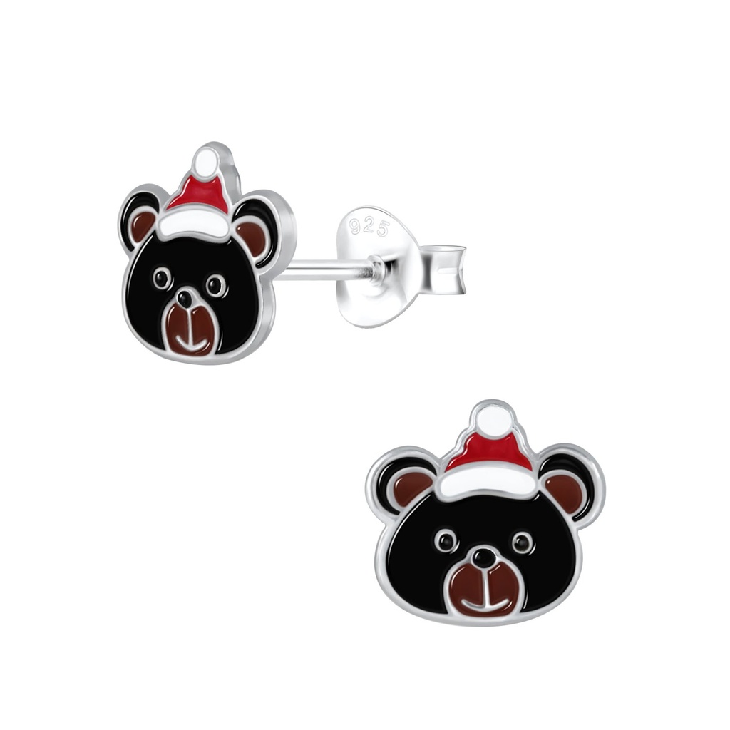 Puces d'oreilles ours en argent