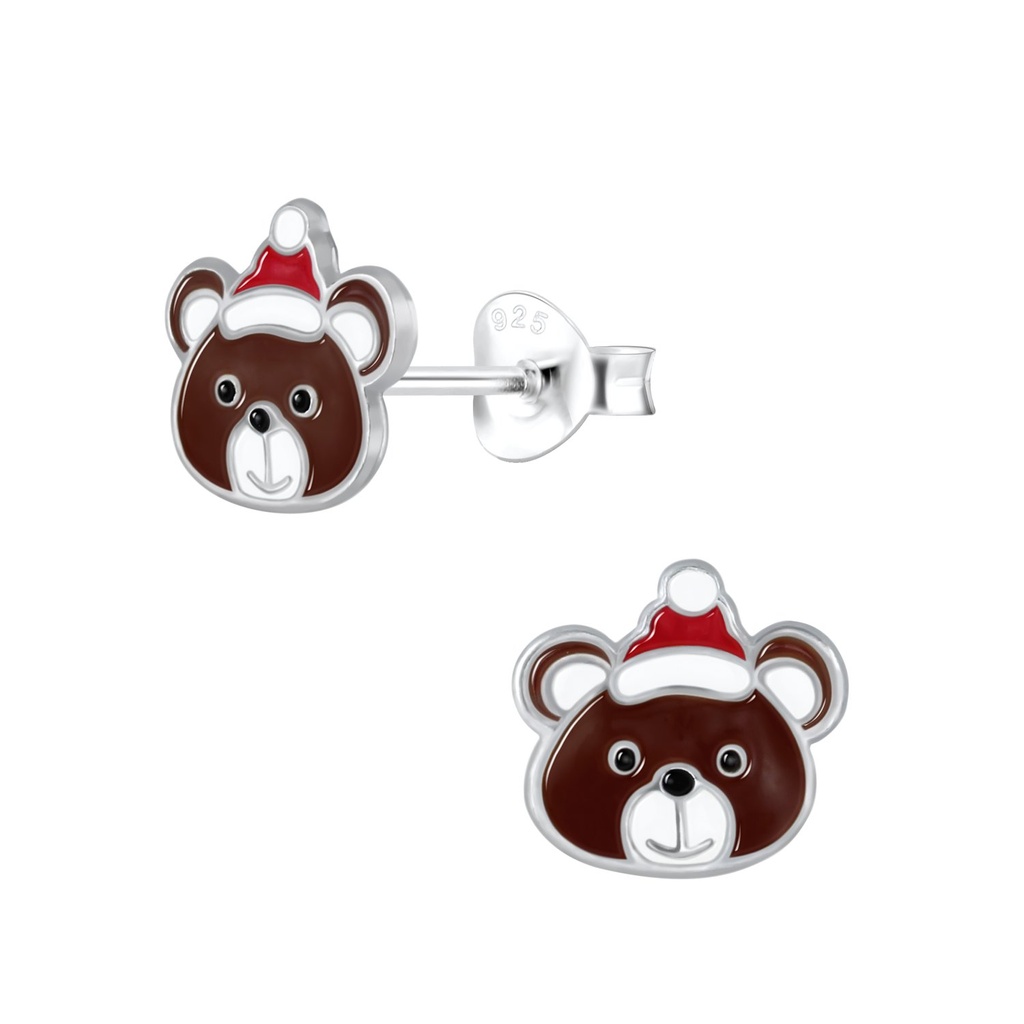 Puces d'oreilles ours en argent