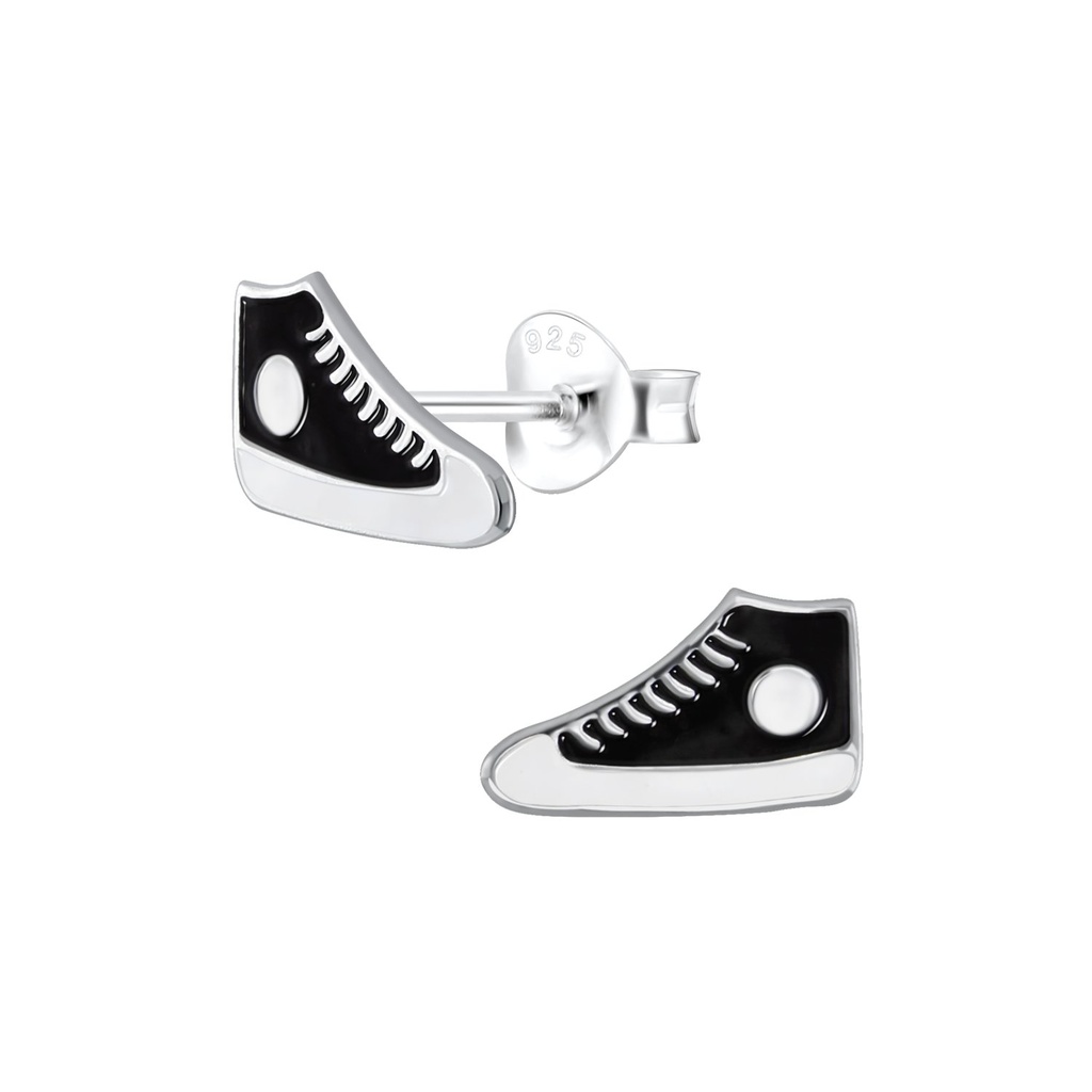 Silver Sneaker Stud Earrings