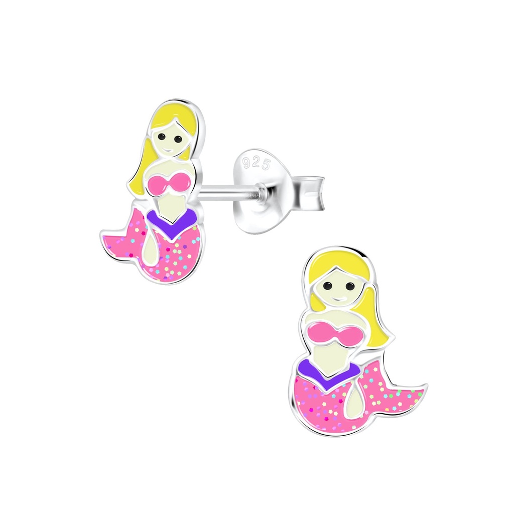 Puces d'oreilles sirène en argent
