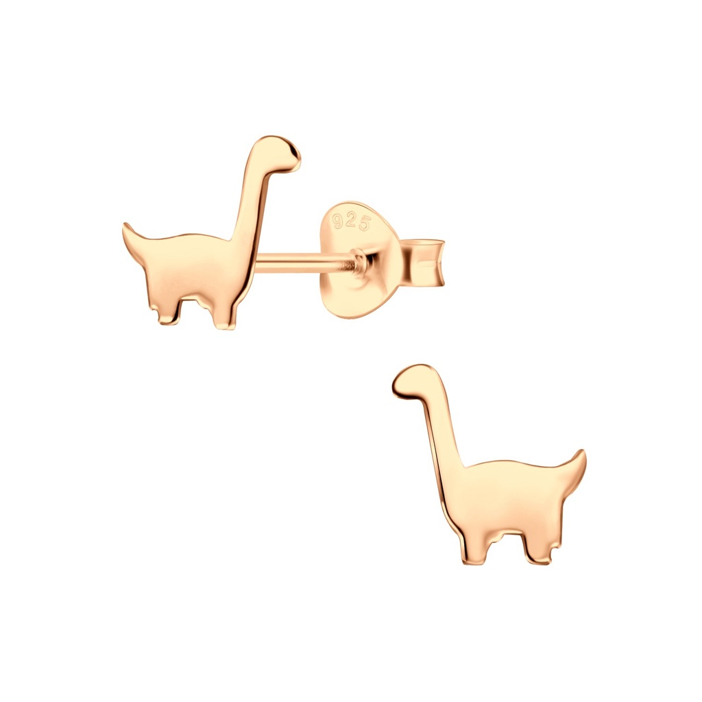 Puces d'oreilles dinosaure brachiosaure en argent