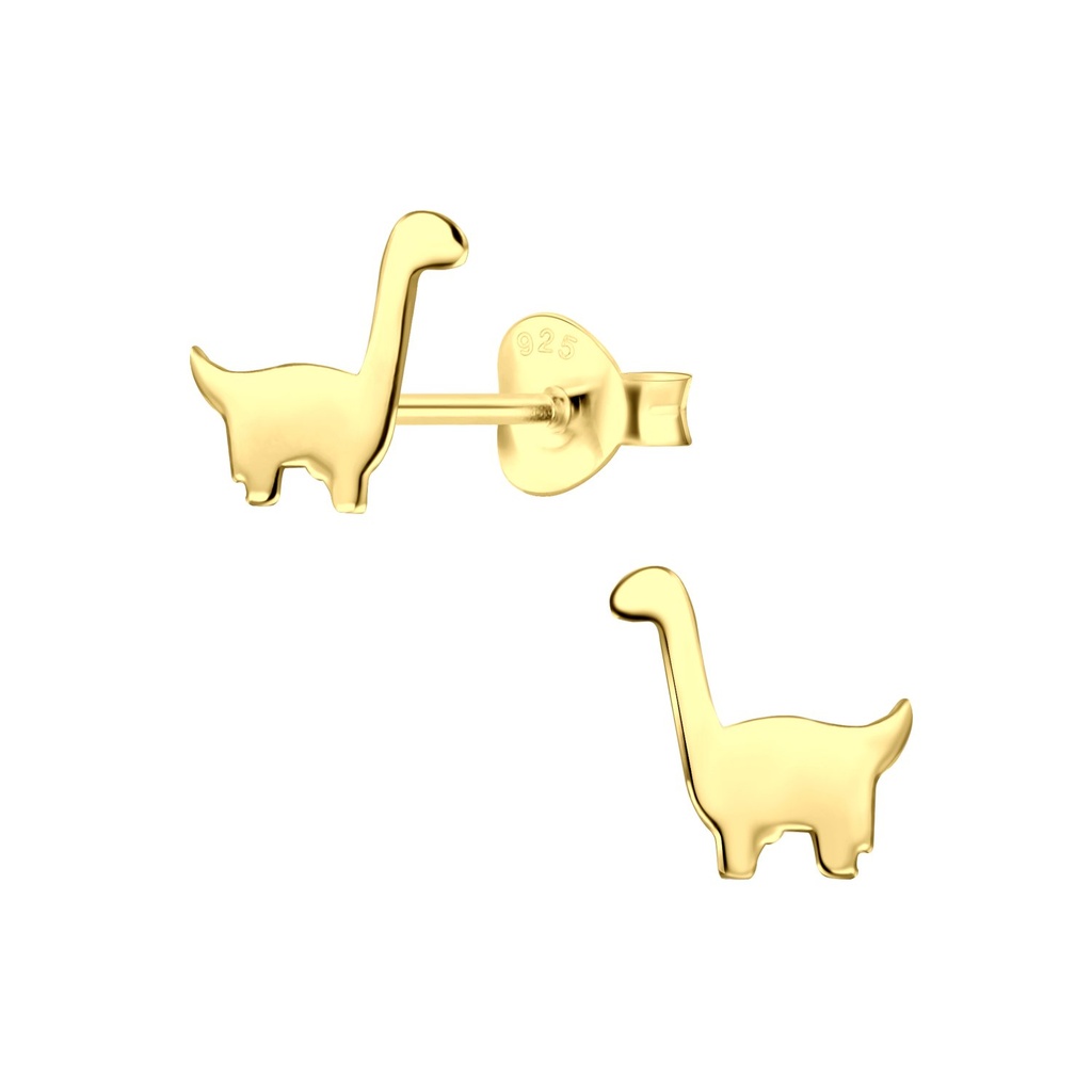 Puces d'oreilles dinosaure brachiosaure en argent