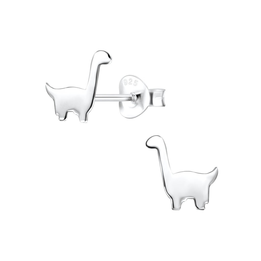 Puces d'oreilles dinosaure brachiosaure en argent