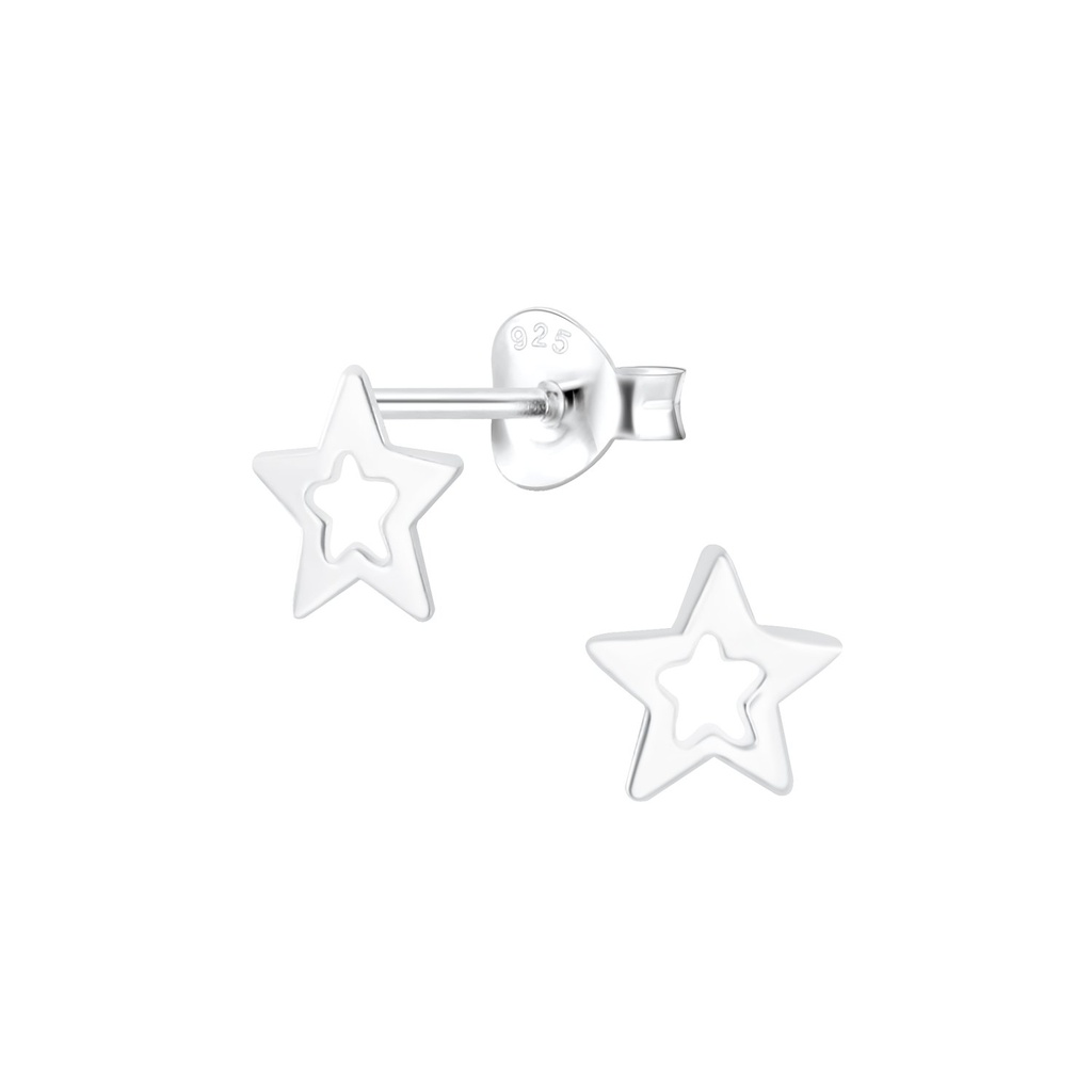 Silver Star Stud Earrings