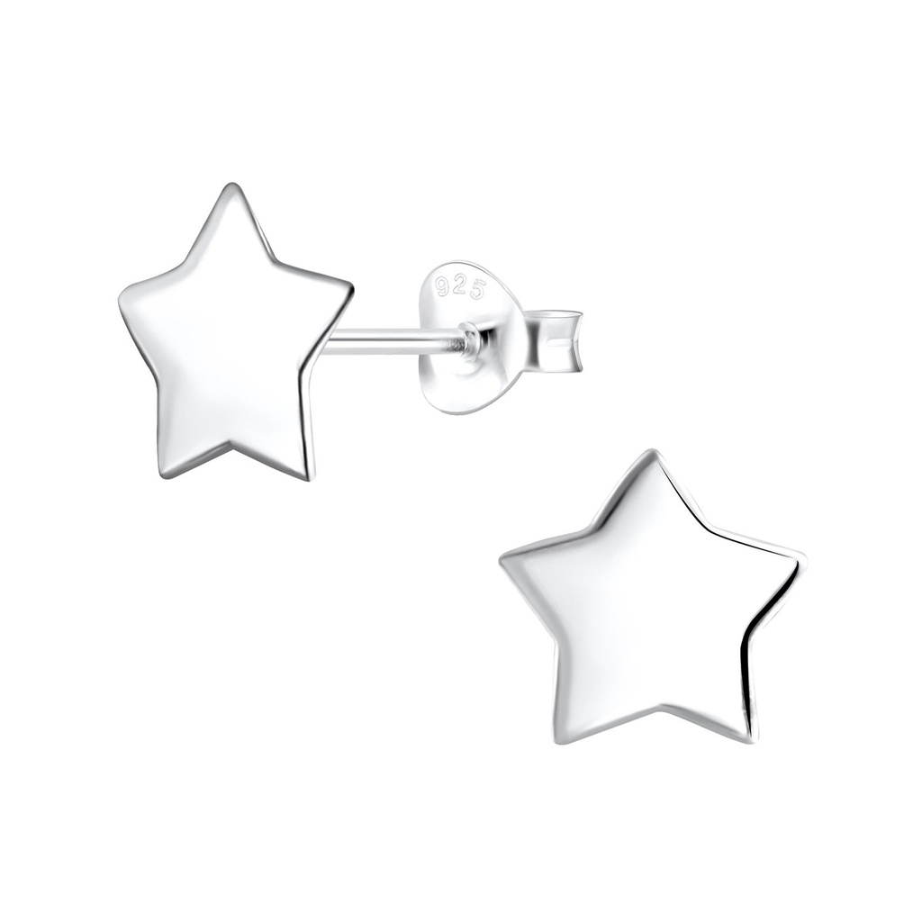 Silver Star Stud Earrings
