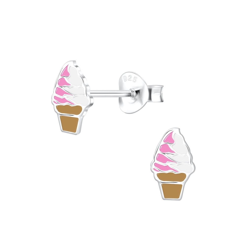 Puces d'oreilles glace en argent