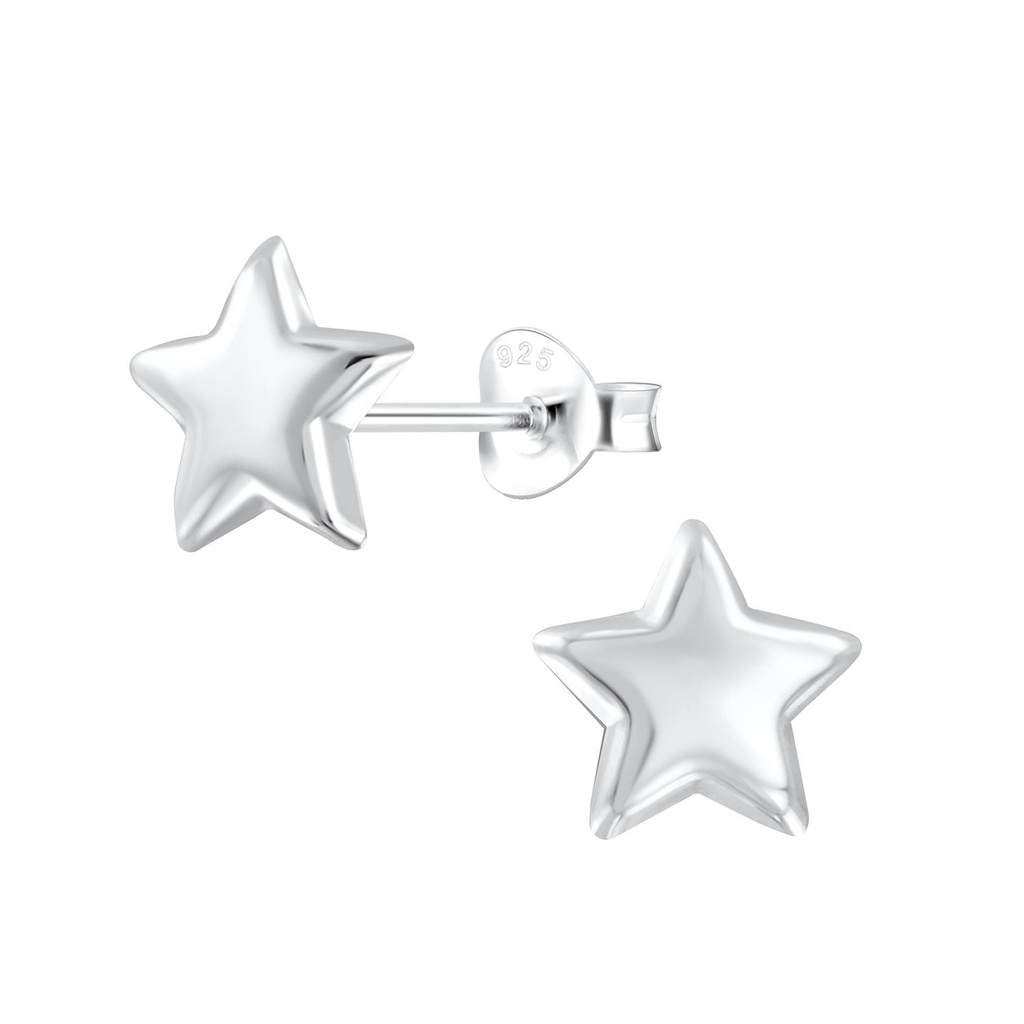 Silver Star Stud Earrings