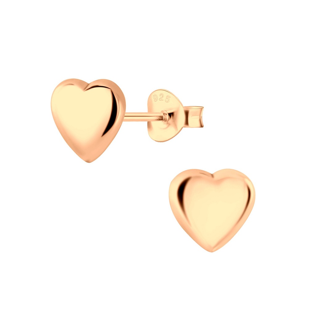 Silver Heart Stud Earrings
