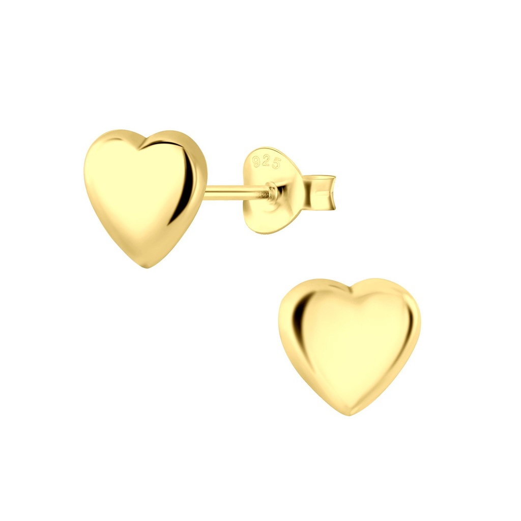 Silver Heart Stud Earrings