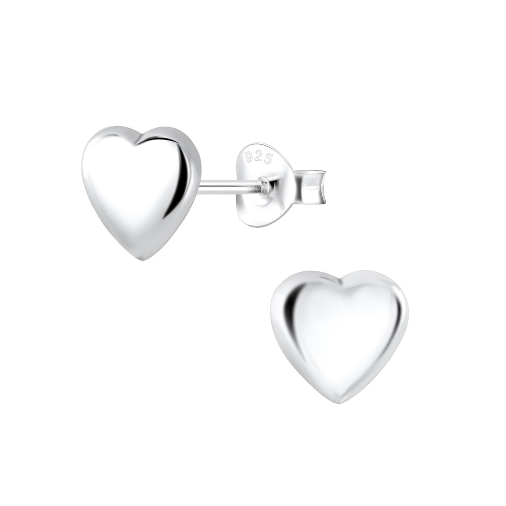 Silver Heart Stud Earrings