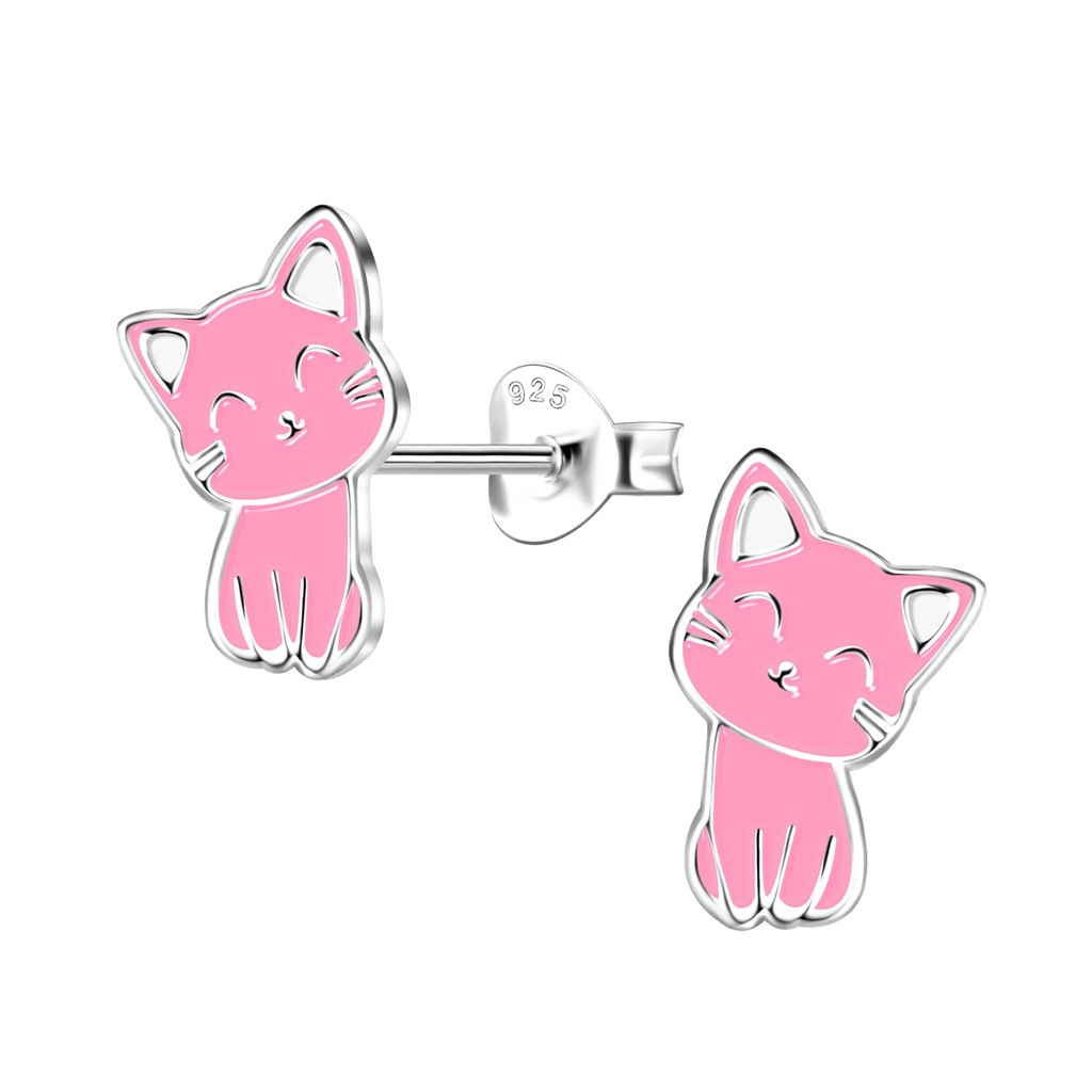 Puces d'oreilles chat en argent