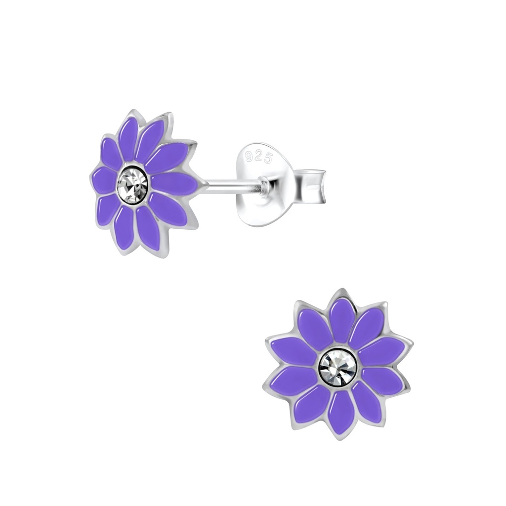 [10001344] Silver Flower Stud Earrings