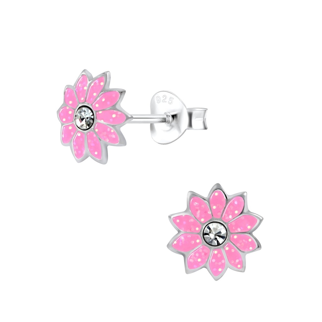 Silver Flower Stud Earrings