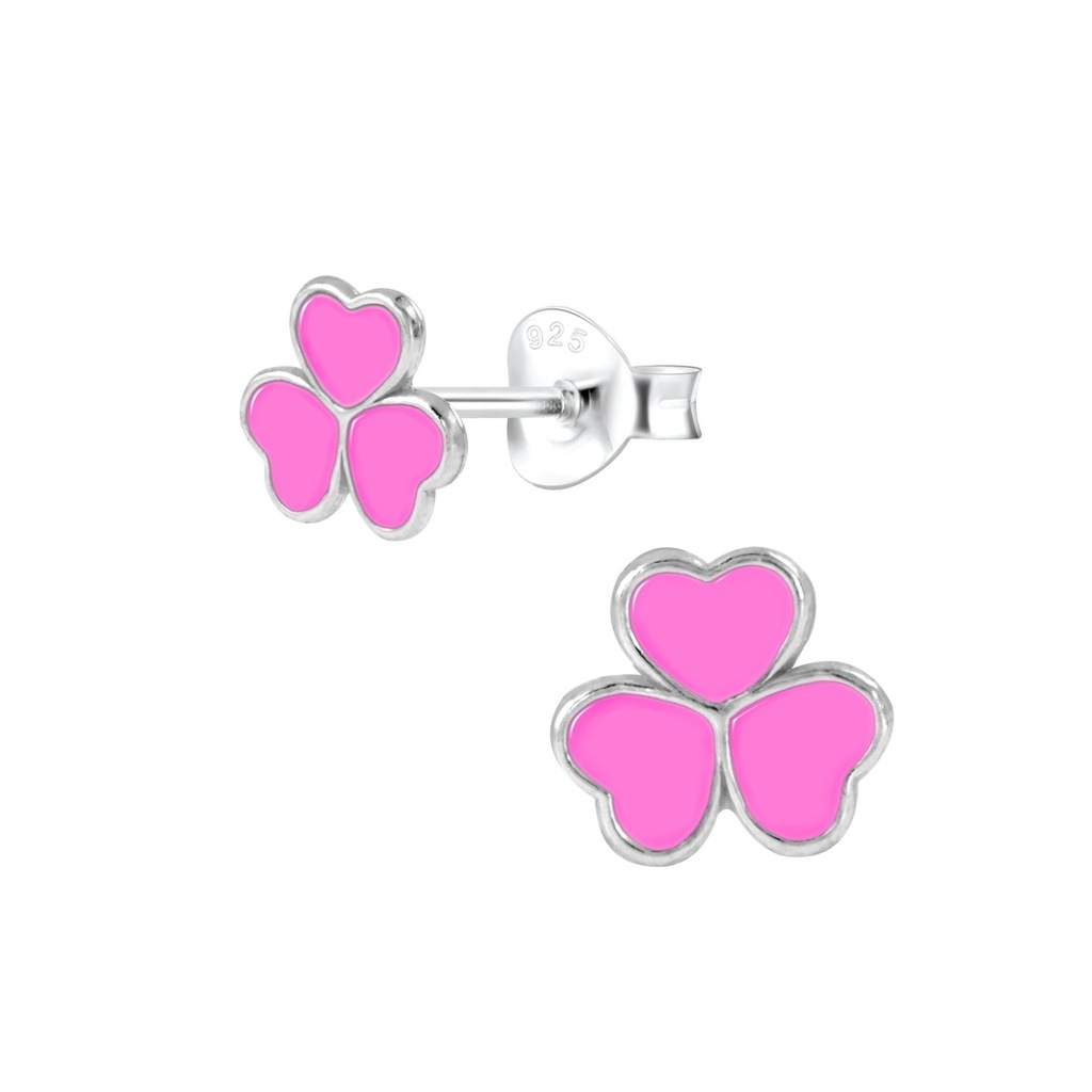 [10001231] Silver Triple Heart Stud Earrings
