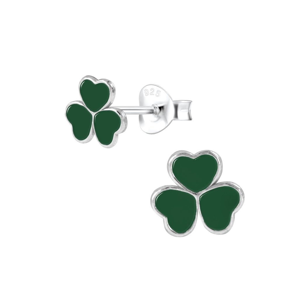 Silver Shamrock Stud Earrings