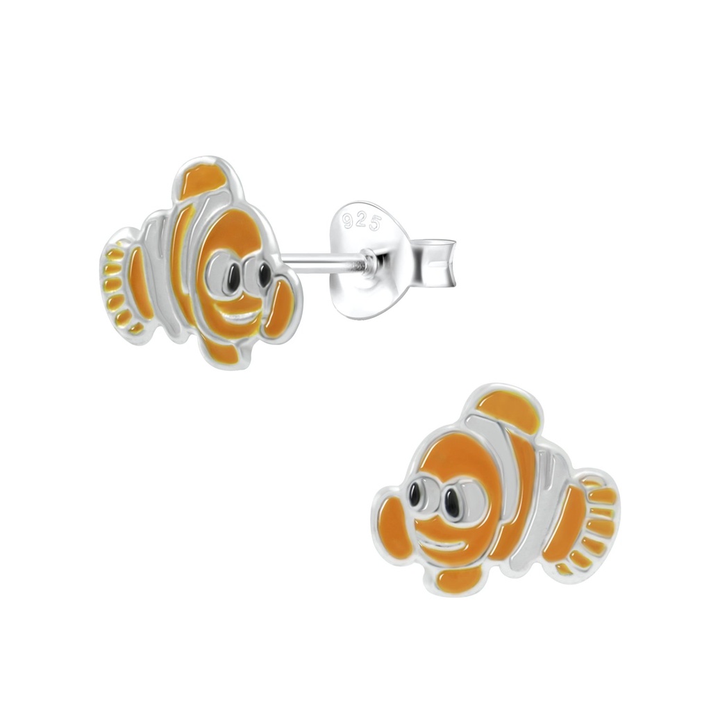 Puces d'oreilles poisson-clown en argent