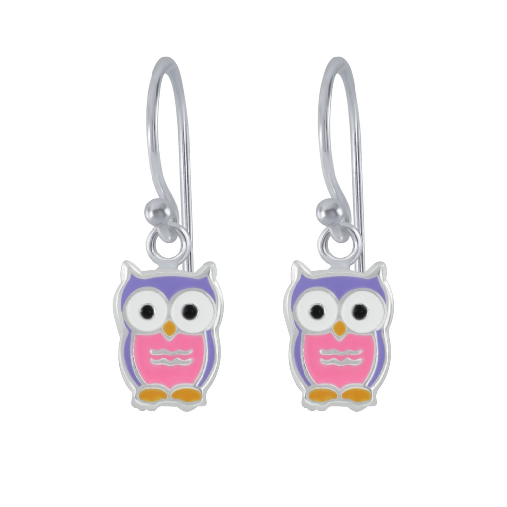 Boucles d'oreilles hibou en argent