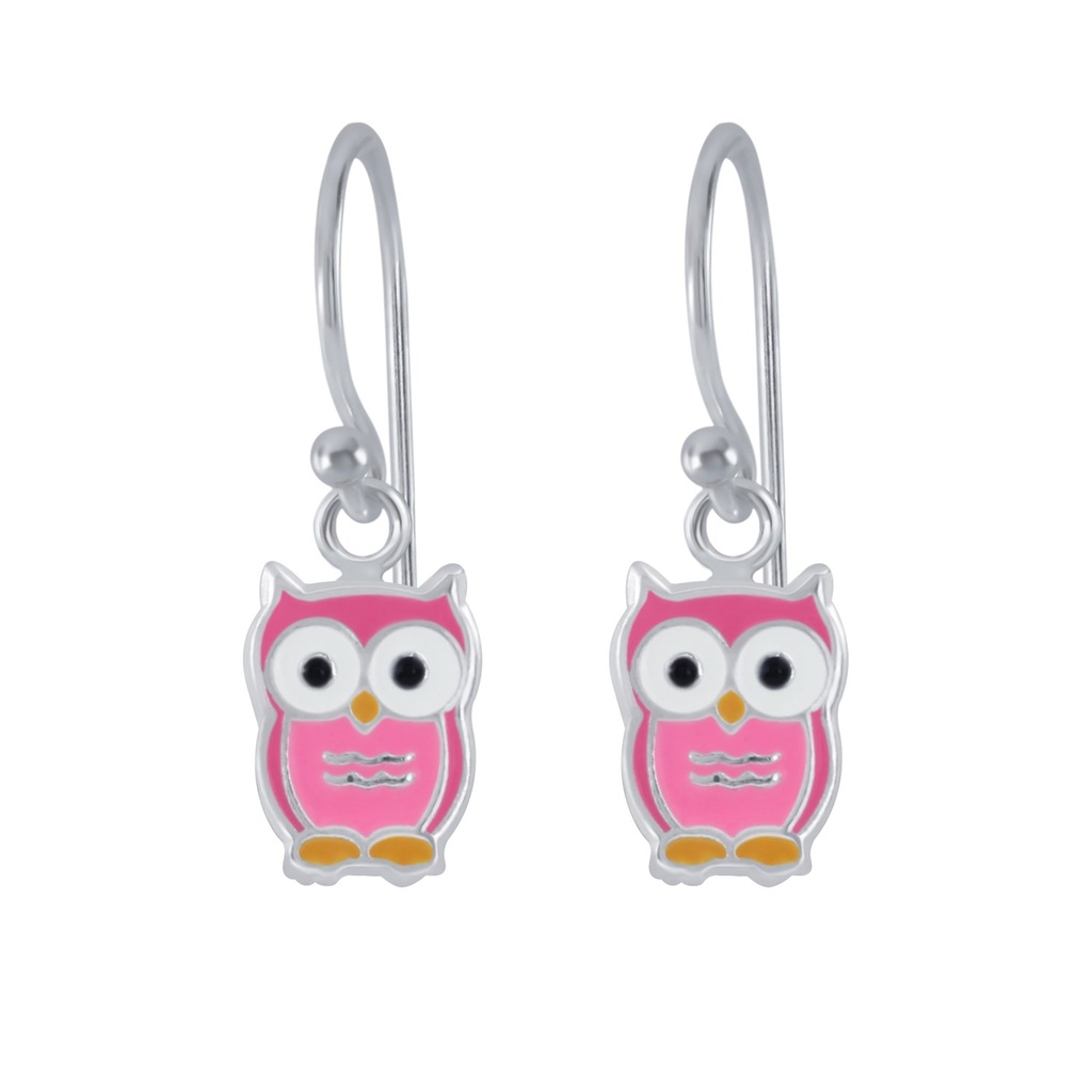 Boucles d'oreilles hibou en argent