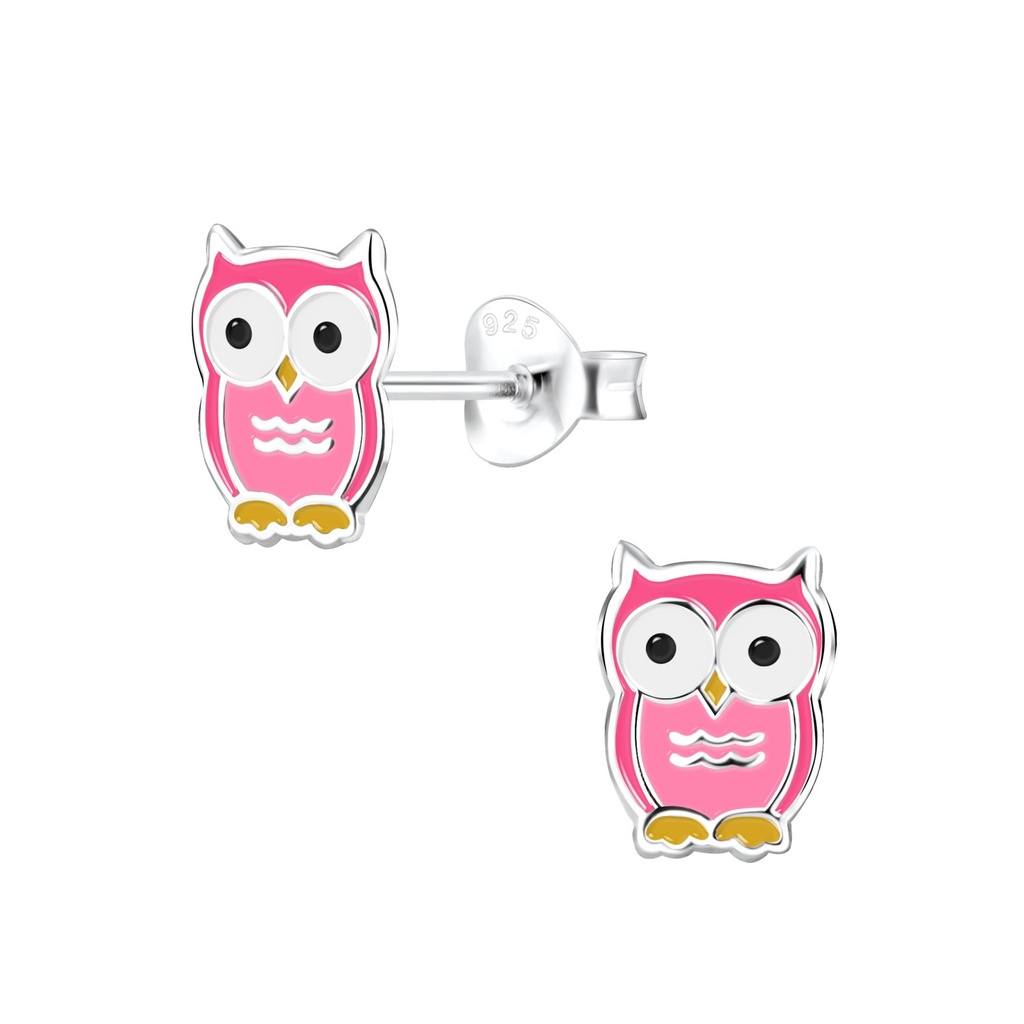 Puces d'oreilles hibou en argent