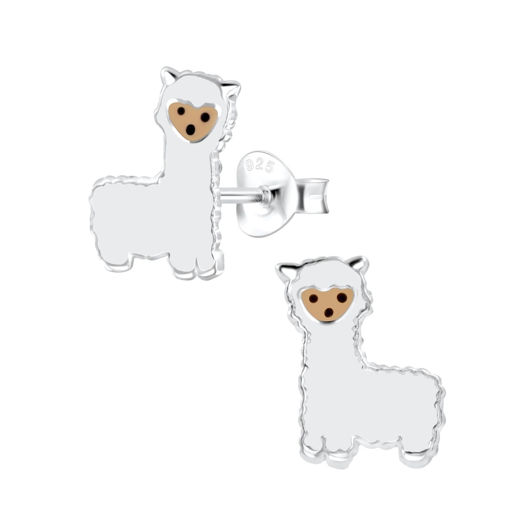 Puces d'oreilles alpaga en argent