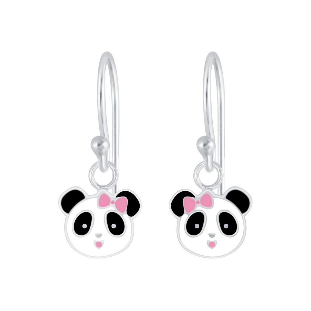Boucles d'oreilles panda en argent