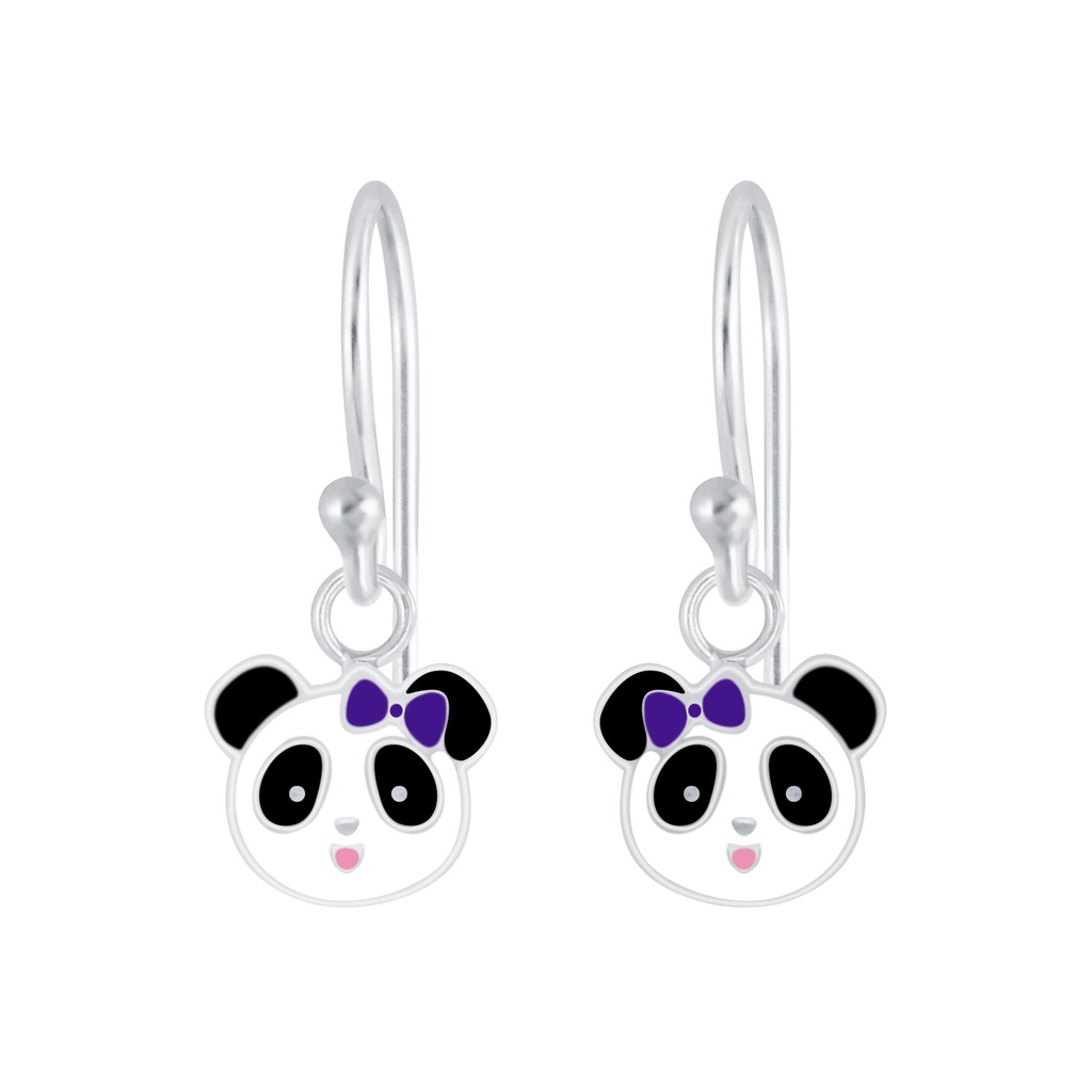 Silver Panda Earrings