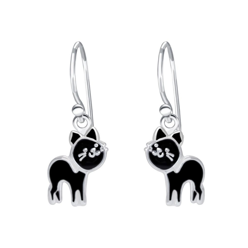 Silver Cat Earrings