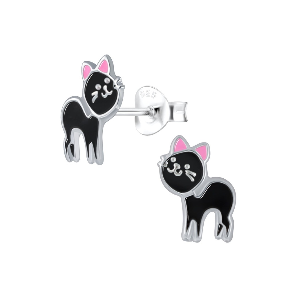 Puces d'oreilles chat en argent