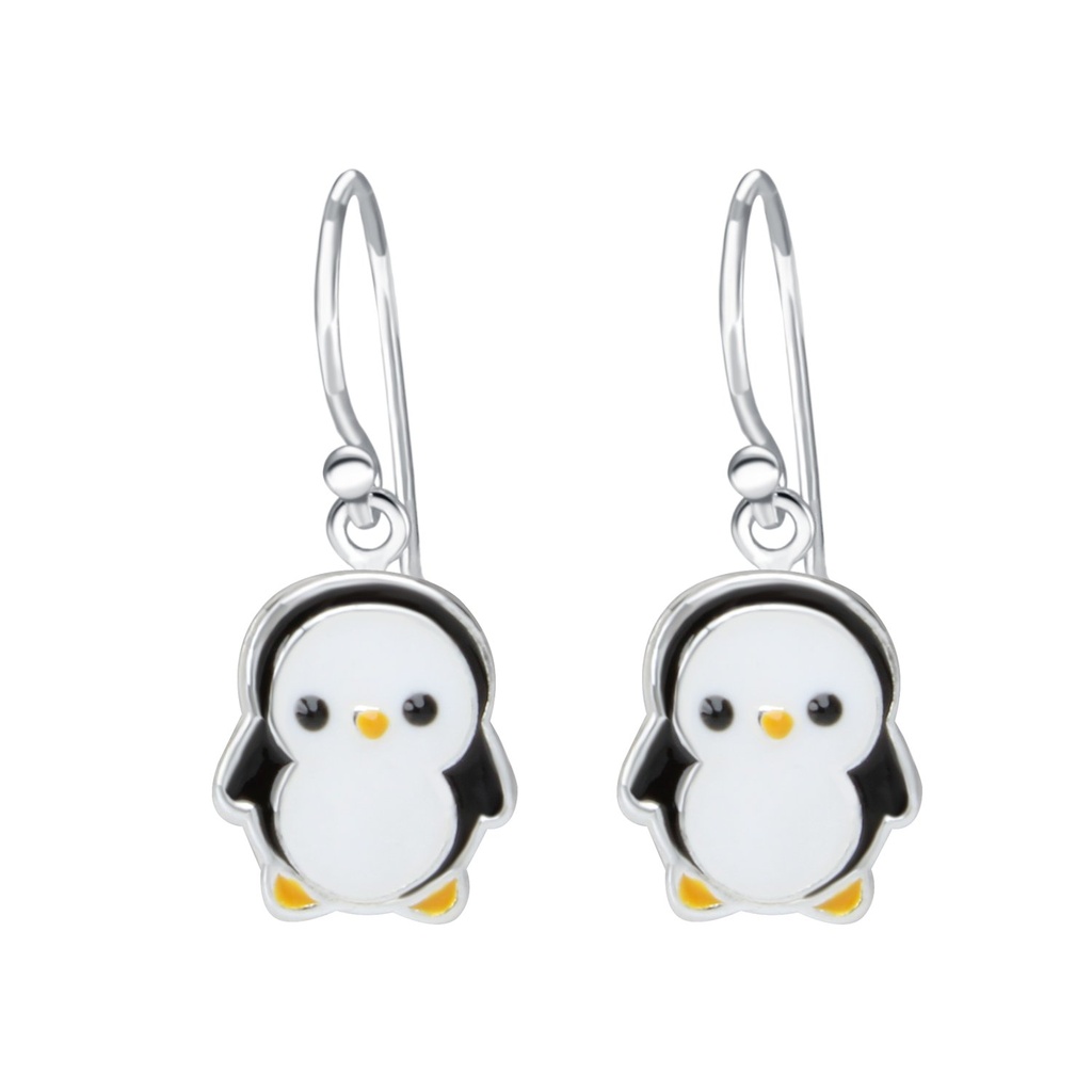 [10001140] Silver Penguin Earrings