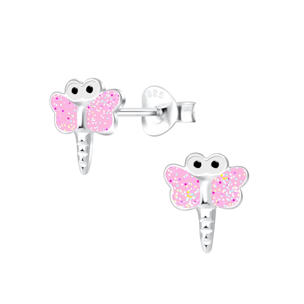 Puce d'oreille libellule en argent
