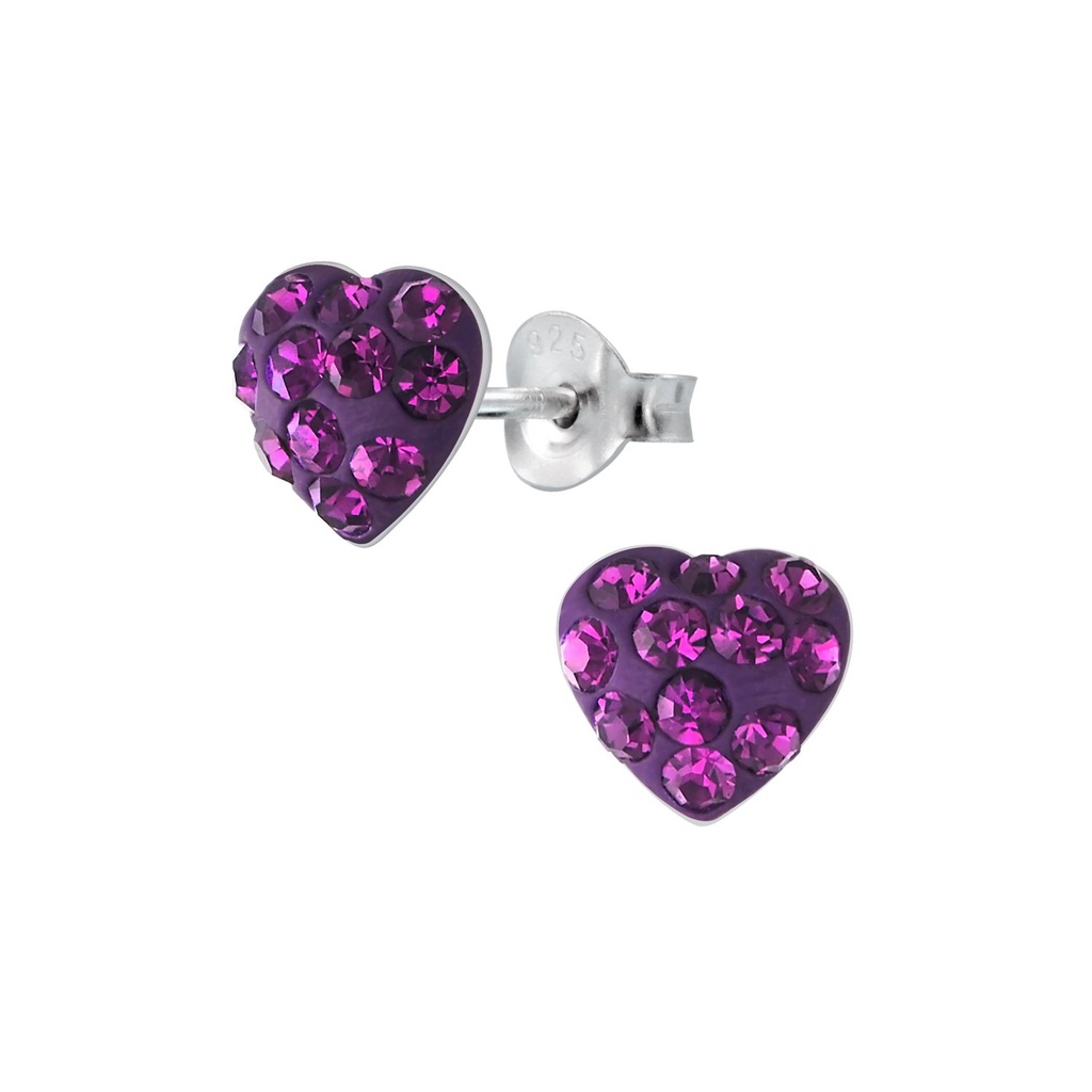 Silver Heart Stud Earrings