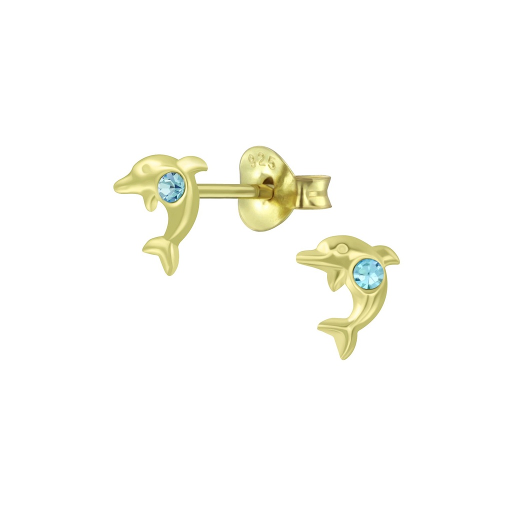 Silver Dolphin Stud Earrings