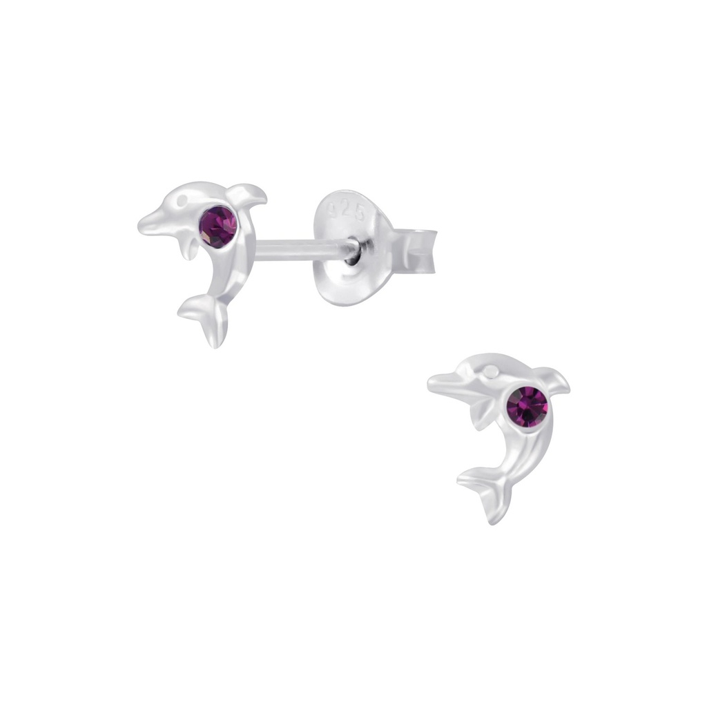 Silver Dolphin Stud Earrings