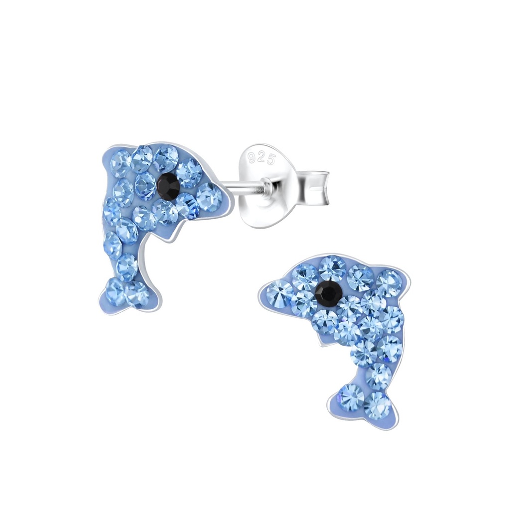 Silver Dolphin Stud Earrings