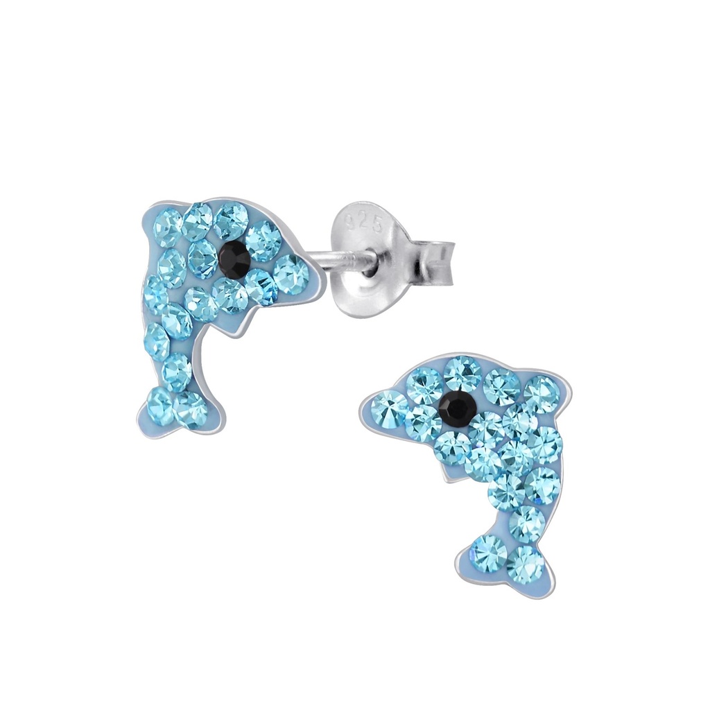 [10001119] Puces d'oreilles dauphin en argent